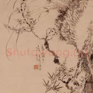清代 汪士慎《春风三友图》国画花鸟写意作品图片鉴赏