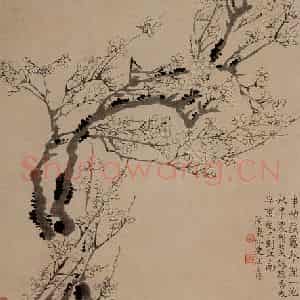 清代 汪士慎《梅花图》国画花鸟写意作品图片鉴赏