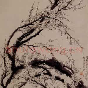 清代 汪士慎《梅花图》国画花鸟写意作品图片鉴赏