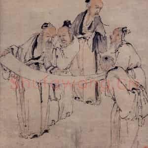 清代 黄慎《五老图》国画人物写意作品图片鉴赏