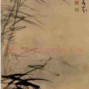 清代 黄慎《芦花双雁图》国画花鸟写意作品图片鉴赏