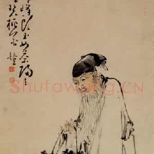 清代 黄慎《采茶图》国画人物写意作品图片鉴赏