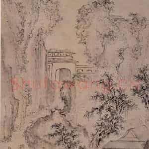 清代 黄慎《携琴访友图》国画山水写意作品图片鉴赏