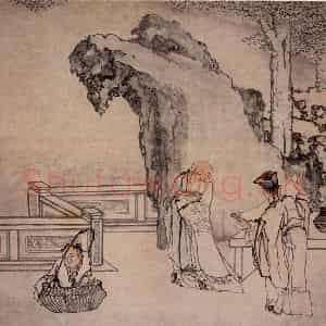 清代 黄慎《人物图轴》国画综合写意作品图片鉴赏