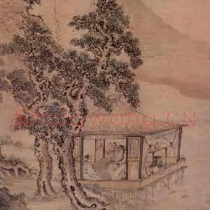 清代 黄慎《湖亭秋兴图》国画山水写意作品图片鉴赏