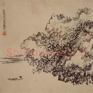 清代 黄慎《人物山水花卉图册》国画山水写意作品图片鉴赏