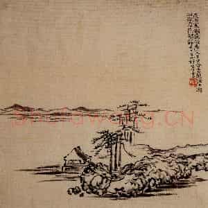 清代 黄慎《人物山水花卉图册》国画山水写意作品图片鉴赏