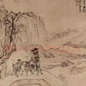 清代 黄慎《行旅图》国画山水写意作品图片鉴赏