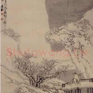 清代 黄慎《踏雪寻梅图》国画山水写意作品图片鉴赏