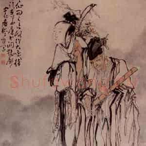 清代 黄慎《果老仙姑图》国画人物写意作品图片鉴赏