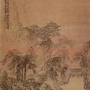 清代 黄慎《山水人物册》国画山水写意作品图片鉴赏
