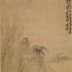 清代 黄慎《山水人物册》国画山水写意作品图片鉴赏