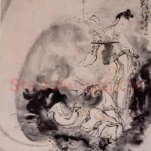 清代 黄慎《探珠图》国画综合写意作品图片鉴赏