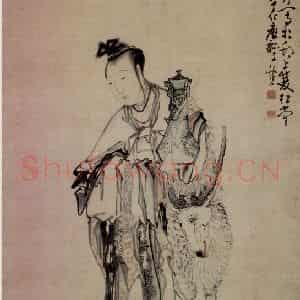 清代 黄慎《麻姑献寿图》国画人物写意作品图片鉴赏