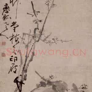 清代 黄慎《梅花图》国画花鸟写意作品图片鉴赏