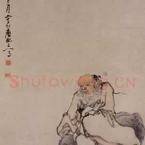 清代 黄慎《函关紫气图》国画综合写意作品图片鉴赏