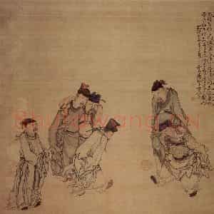 清代 黄慎《蹴鞠图》国画人物写意作品图片鉴赏