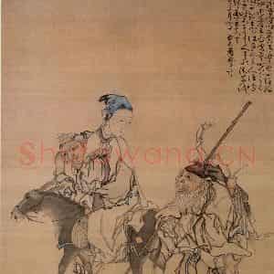 清代 黄慎《张果老故事图》国画人物写意作品图片鉴赏