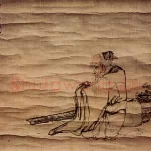 清代 黄慎《停琴独坐图》国画人物写意作品图片鉴赏