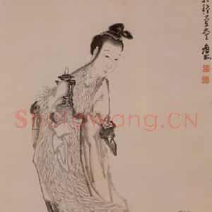 清代 黄慎《麻姑献寿图》国画人物写意作品图片鉴赏