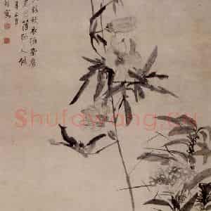 清代 李鳝《秋葵图》国画花鸟作品图片鉴赏