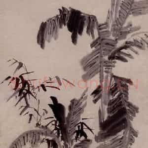 清代 李鳝《风雨芭蕉图》国画山水作品图片鉴赏