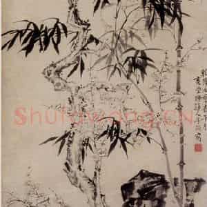 清代 李鳝《梅竹兰石图》国画山水作品图片鉴赏