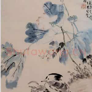 清代 李鳝《鸳鸯莲子图》国画花鸟作品图片鉴赏