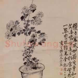 清代 李鳝《菊花》国画花鸟作品图片鉴赏