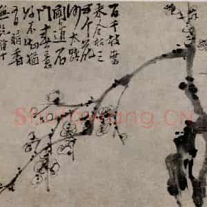 清代 李鳝《梅花图》国画花鸟作品图片鉴赏