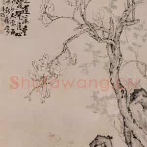 清代 李鳝《玉兰海棠》国画花鸟作品图片鉴赏