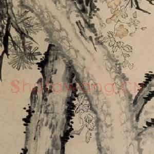 清代 李鳝《松龄图》国画花鸟作品图片鉴赏