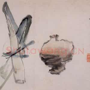 清代 李鳝《淡味可喜》国画花鸟作品图片鉴赏