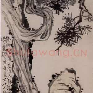 清代 李鳝《松柏长春》国画花鸟作品图片鉴赏