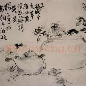 清代 李鳝《三秋图》国画花鸟作品图片鉴赏