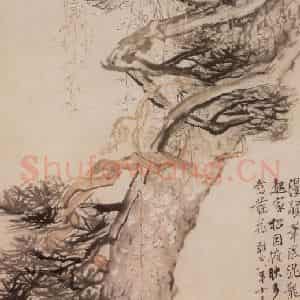 清代 李鳝《松藤图》国画花鸟作品图片鉴赏
