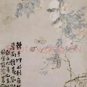 清代 李鳝《蔷薇图》国画花鸟作品图片鉴赏