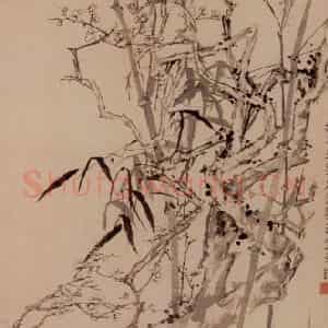 清代 李鳝《梅兰竹图》国画花鸟作品图片鉴赏