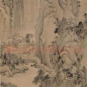 清代 华岩《泉壑松声图》国画综合作品图片鉴赏