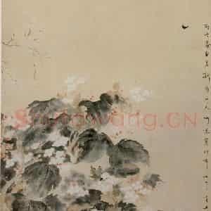 清代 华岩《禽兔秋艳图》国画花鸟作品图片鉴赏
