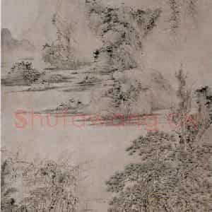 清代 华岩《草阁松声图》国画山水作品图片鉴赏