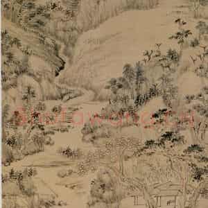 清代 华岩《仿大痴山水》国画山水作品图片鉴赏