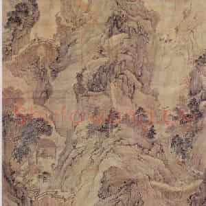 清代 华岩《秋山行旅图》国画山水作品图片鉴赏