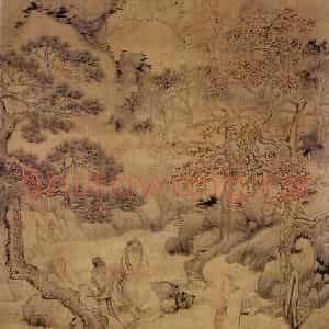 清代 华岩《商山四皓图》国画综合作品图片鉴赏