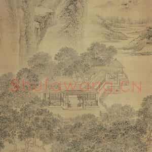清代 华岩《秋香过岭图》国画山水作品图片鉴赏