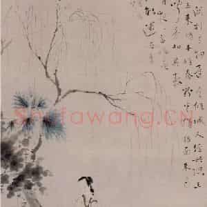 清代 华岩《垂柳仕女图》国画人物作品图片鉴赏