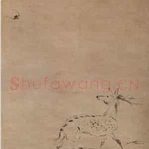 清代 华岩《蝠鹿图》国画作品图片鉴赏