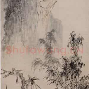 清代 华岩《窄屋秋声图》国画综合作品图片鉴赏