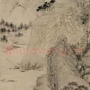 清代 华岩《岷山北堂图》国画山水作品图片鉴赏
