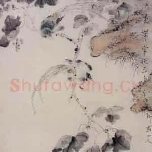 清代 华岩《梧桐绥带图》国画花鸟作品图片鉴赏